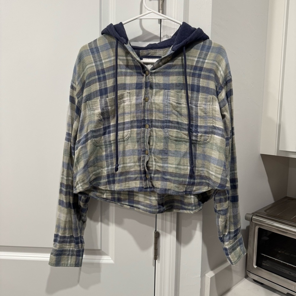 American Eagle Outfitters - Blue and Green Plaid Shirt